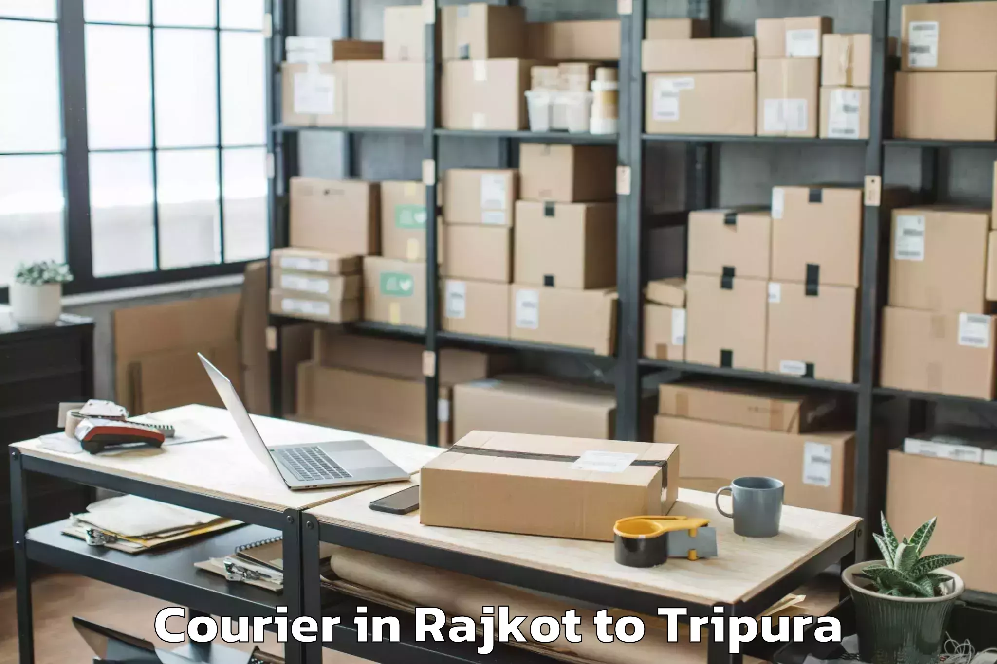 Easy Rajkot to Amarpur Gomati Courier Booking